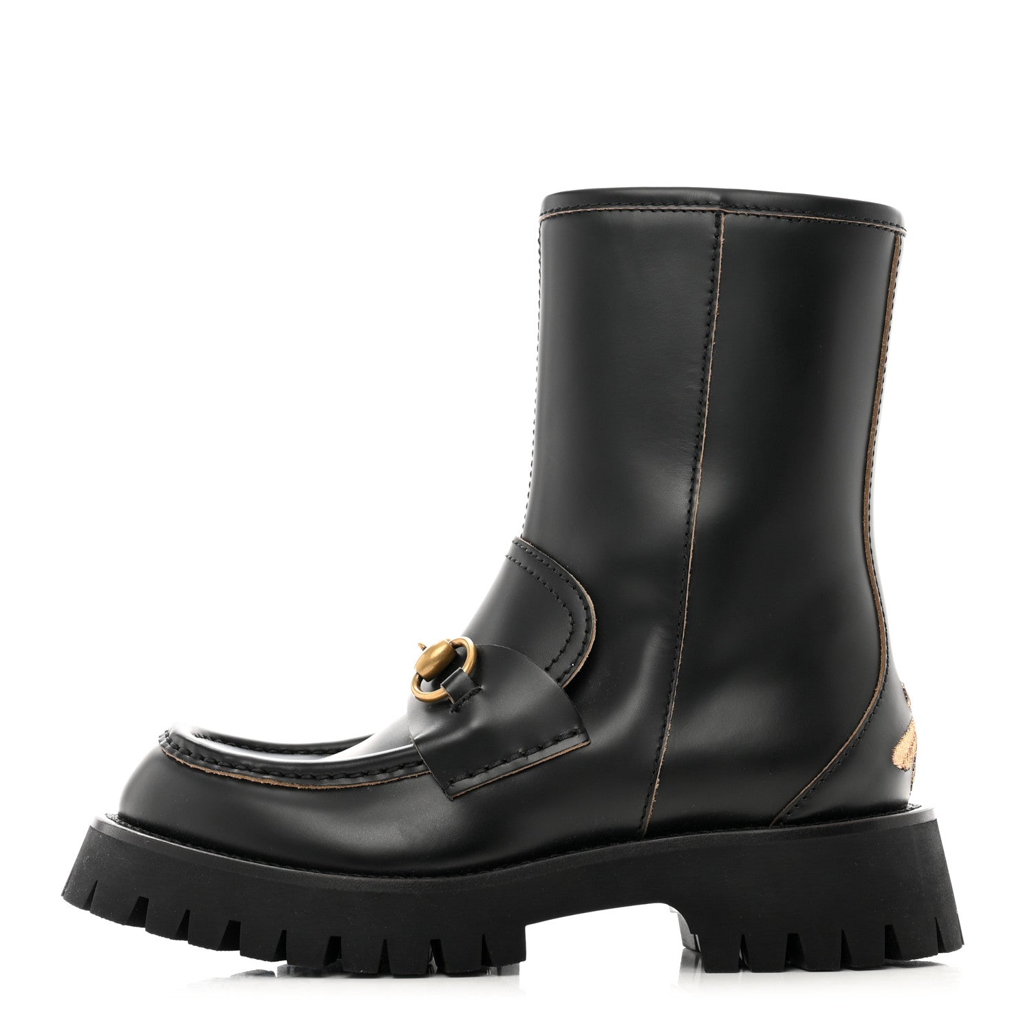 Gucci Cordovan Lux Womens Harald Horsebit 25mm Platform Boots 36 Black 1 of 9