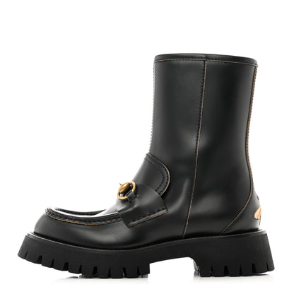 Gucci Cordovan Lux Womens Harald Horsebit 25mm Platform Boots 36 Black 1 of 9