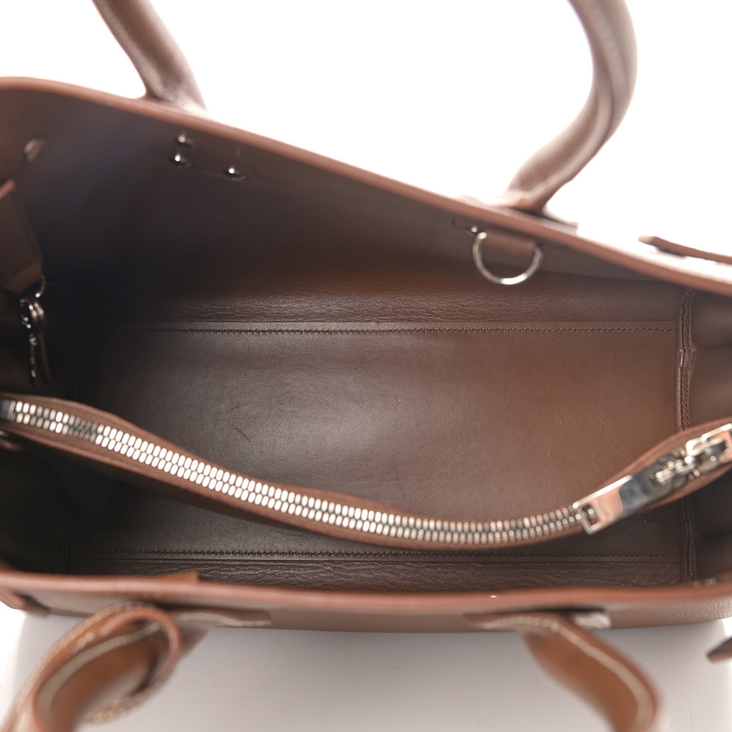 Saint Laurent Grained Calfskin Topstitch Small Classic Sac De Jour Taupe 5 of 11