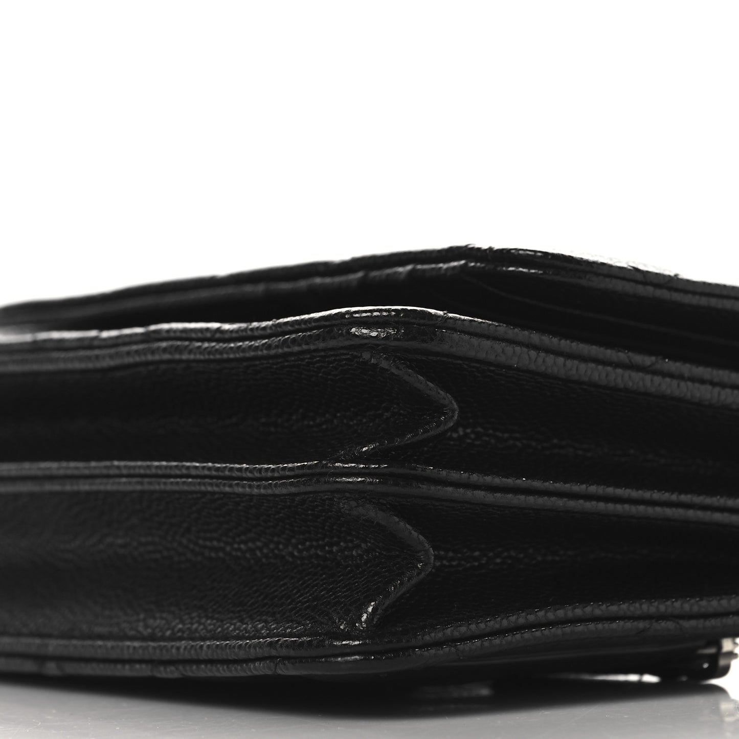 Caviar Quilted Mini Wallet On Chain WOC Black