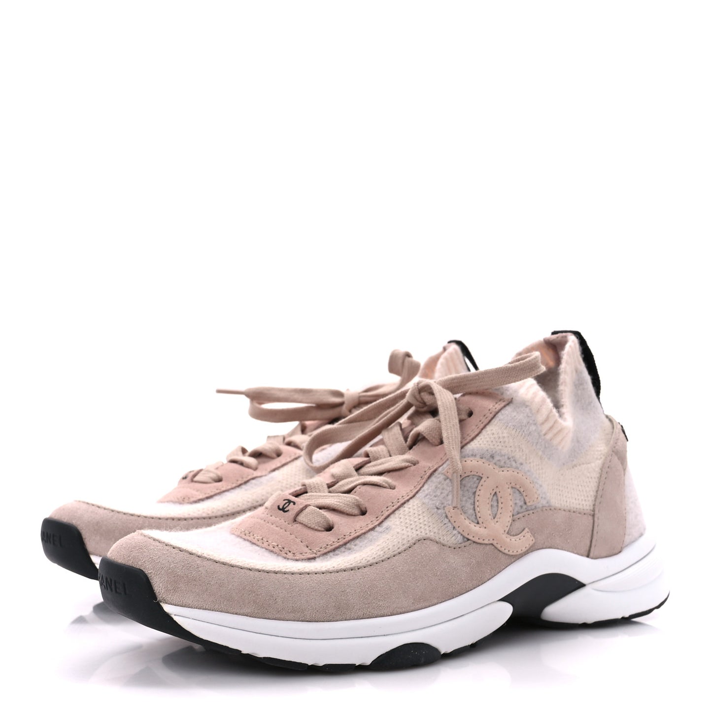 Mesh Suede Fabric Womens CC Sneakers 41 Light Pink