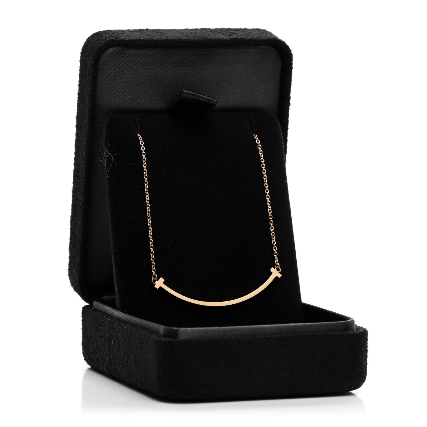 18K Rose Gold Small T Smile Pendant Necklace