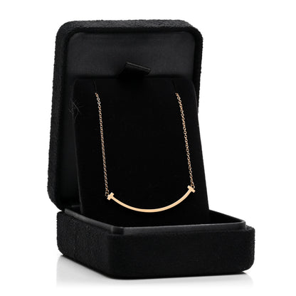 Tiffany 18K Rose Gold Small T Smile Pendant Necklace 5 of 5