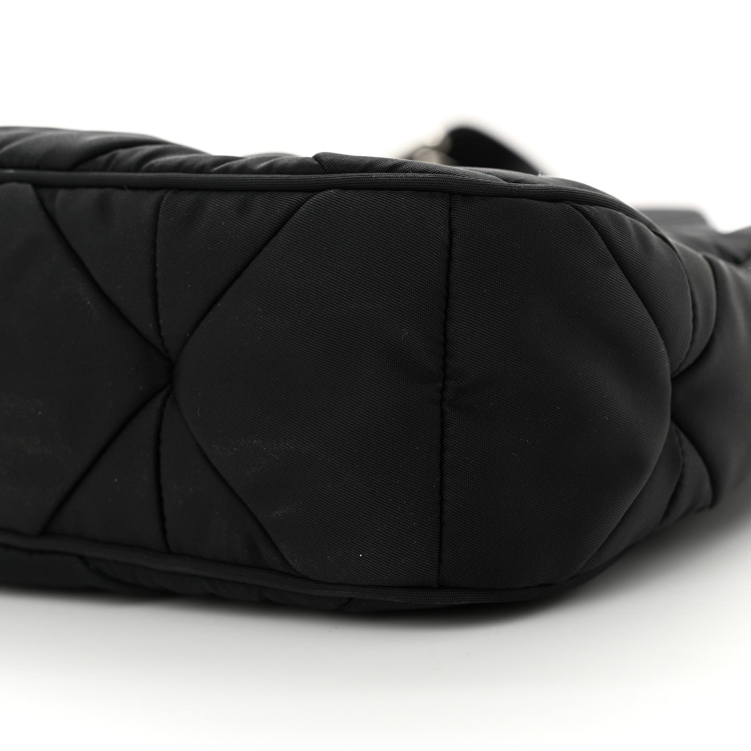 Prada Re-Nylon Triangle Padded Patchwork Shoulder Bag Black 9 of 11