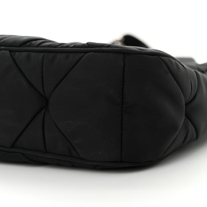 Prada Re-Nylon Triangle Padded Patchwork Shoulder Bag Black 9 of 11
