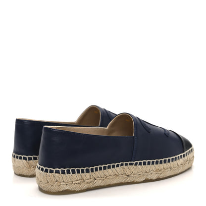Chanel Lambskin CC Espadrilles 36 Navy Black 5 of 11