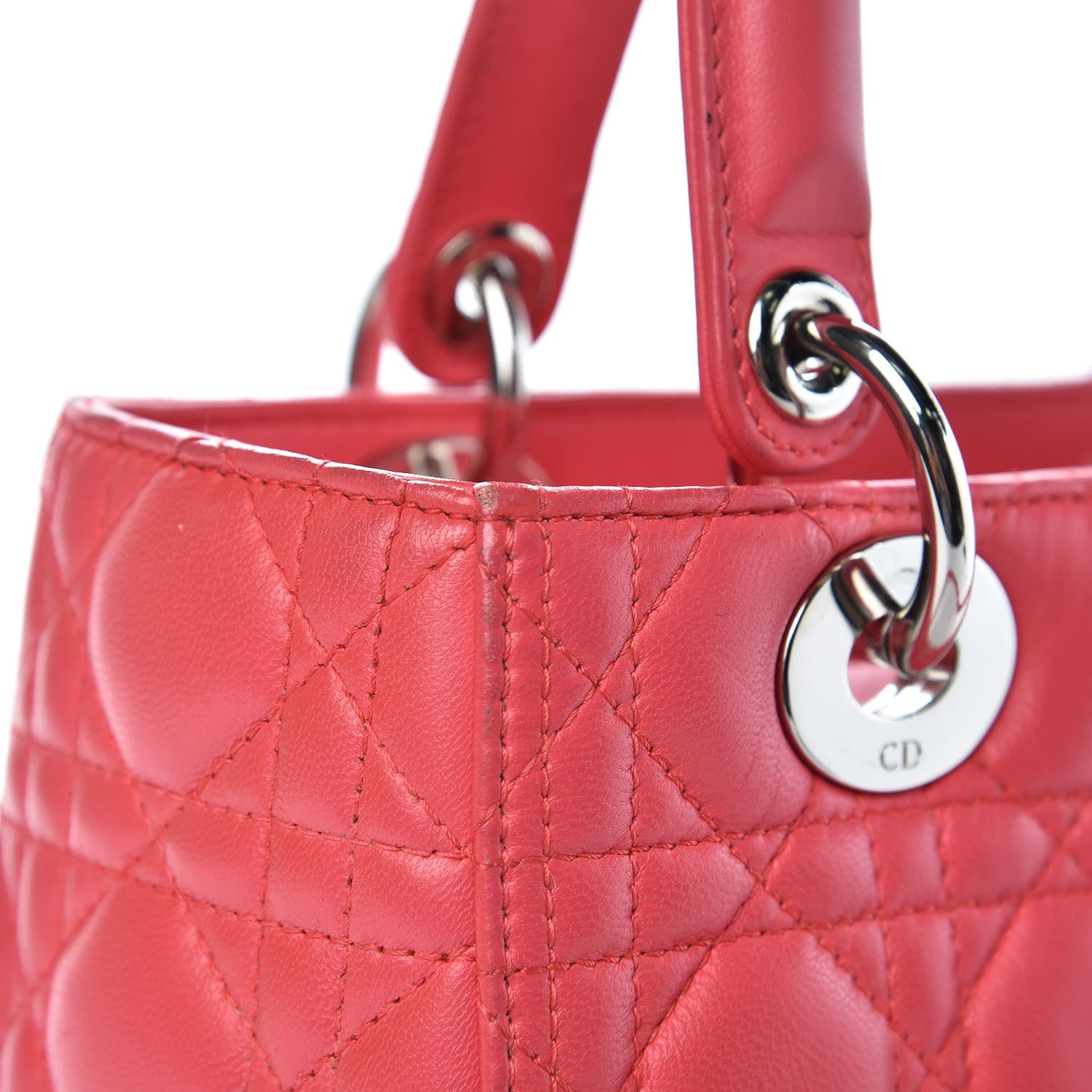Christian Dior Lambskin Cannage Medium Lady Dior Pink 14 of 17