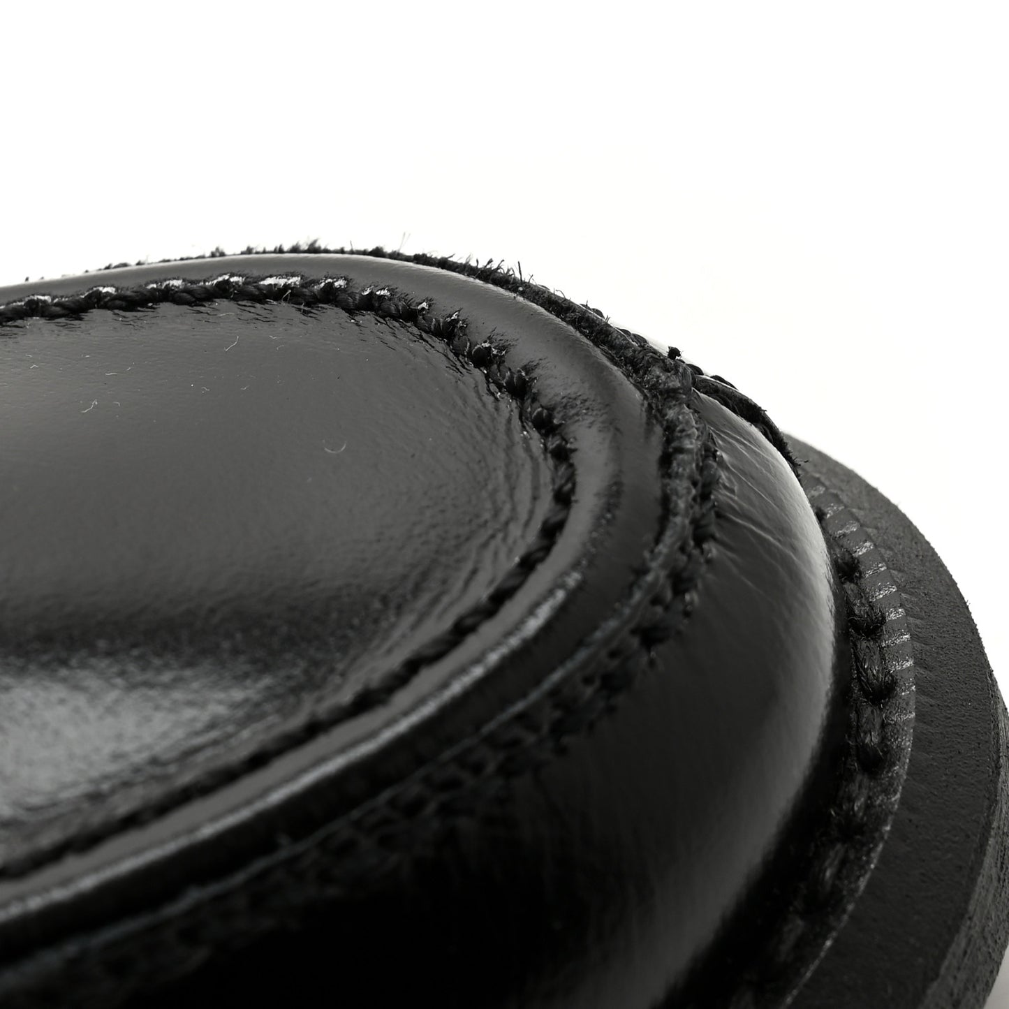 Calfskin Enamel Charms Mocassin Loafers 35.5 Black