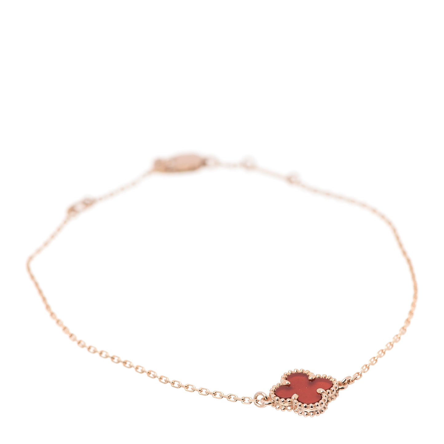 18K Rose Gold Carnelian Sweet Alhambra Bracelet