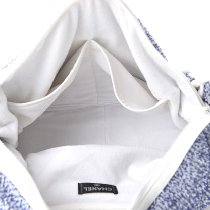 Chanel Terry Cotton Resin Chain Fizzy Hobo Blue White 5 of 13