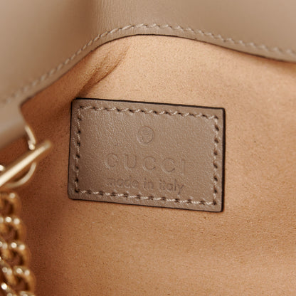 Gucci Calfskin Matelasse Super Mini GG Marmont Shoulder Bag Taupe 6 of 10