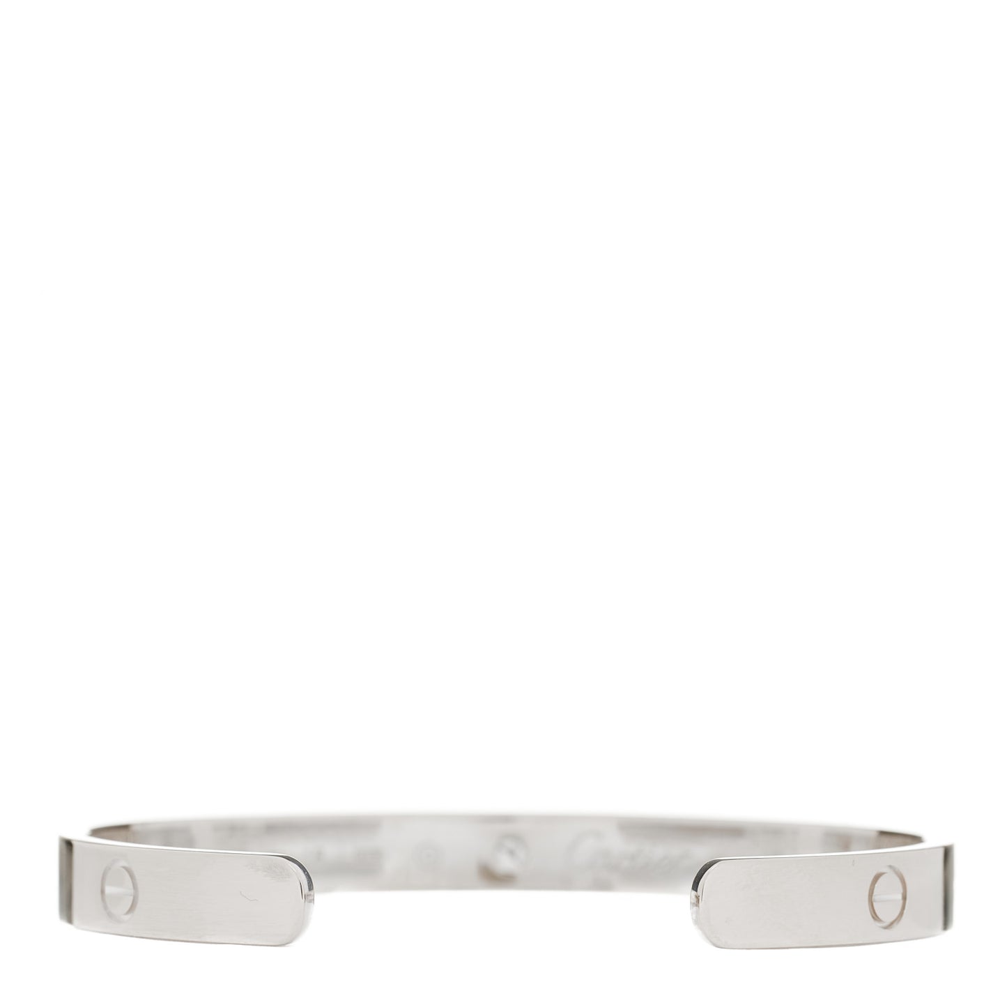 18K White Gold 1 Diamond LOVE Cuff Bracelet 18