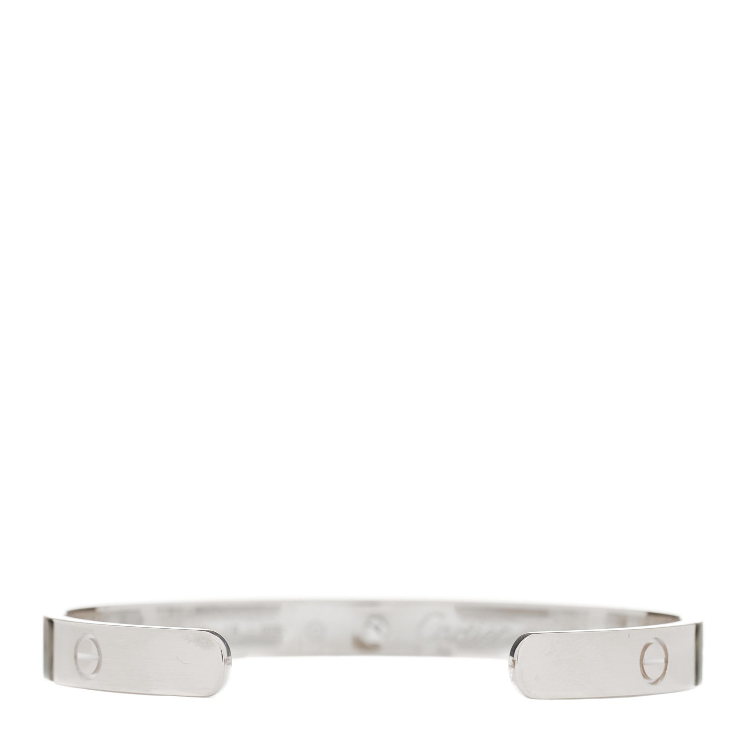 Cartier 18K White Gold 1 Diamond LOVE Cuff Bracelet 18 2 of 4