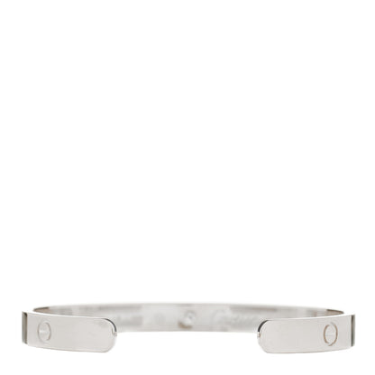 Cartier 18K White Gold 1 Diamond LOVE Cuff Bracelet 18 2 of 4