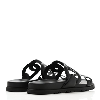 Hermes Nappa Extra Sandals 38 Black 4 of 8
