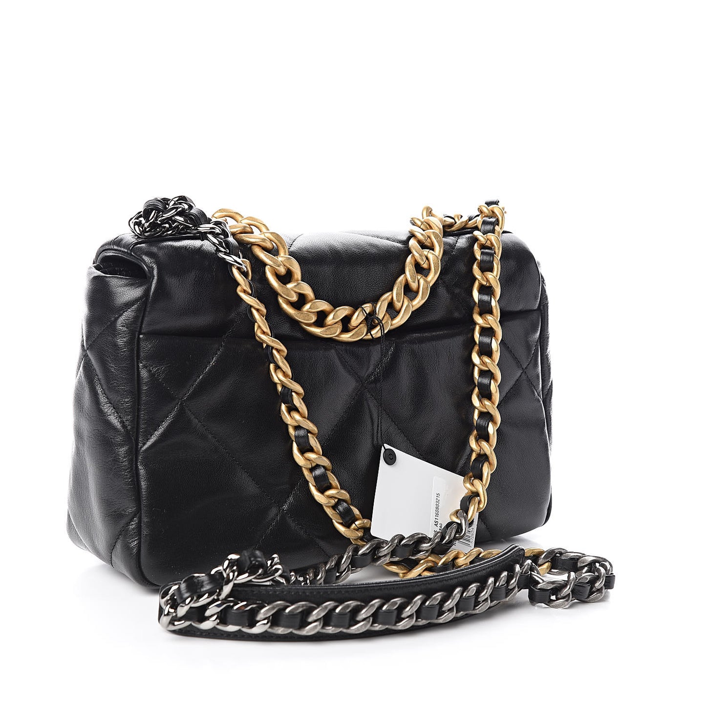 Goatskin Quilted Medium 19 Flap Black