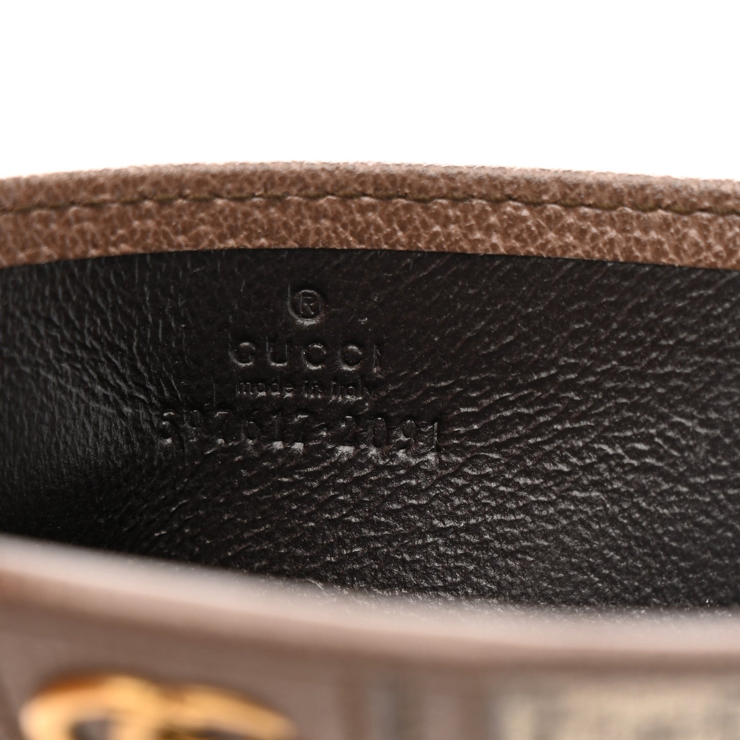 GG Supreme Monogram Ophidia Card Holder Brown