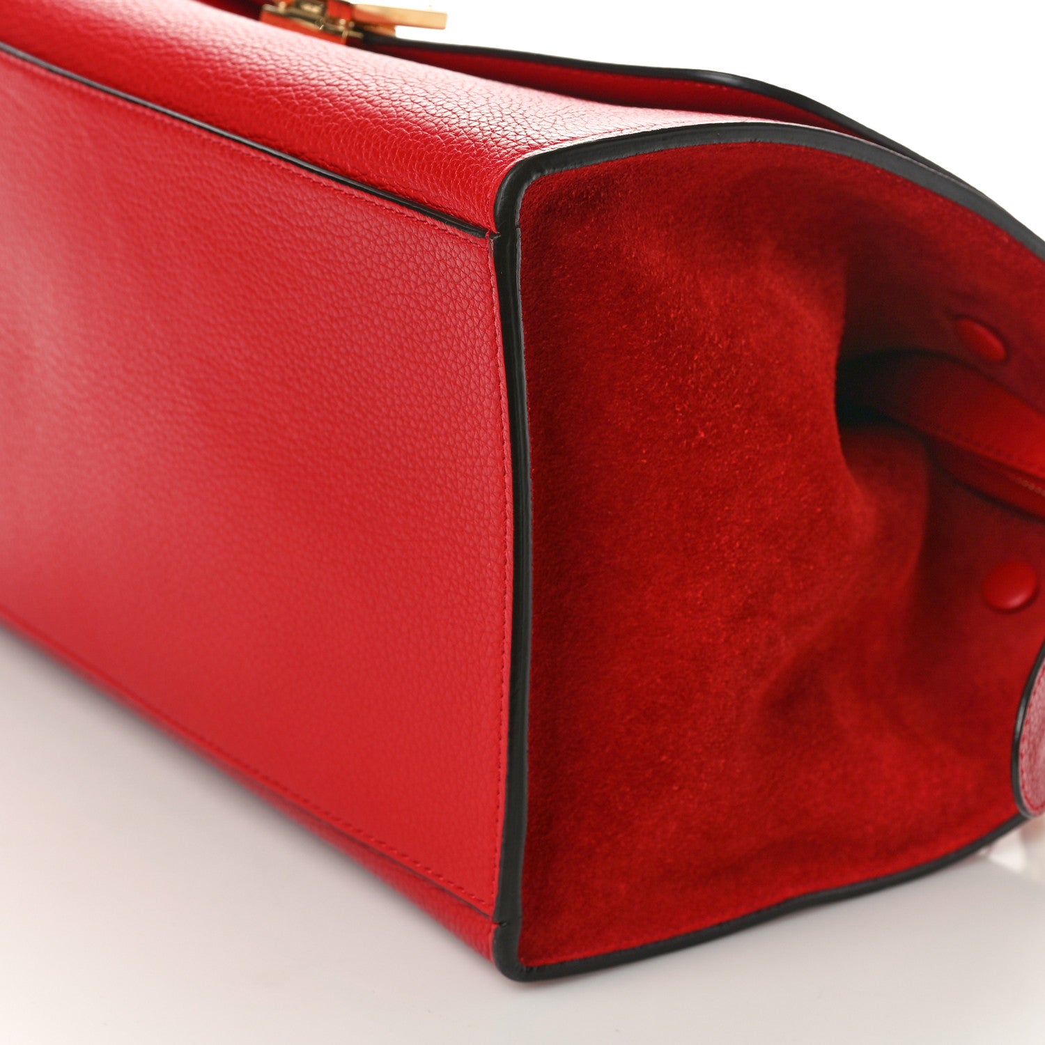 Celine Drummed Calfskin Suede Medium Trapeze Vermillion 9 of 9