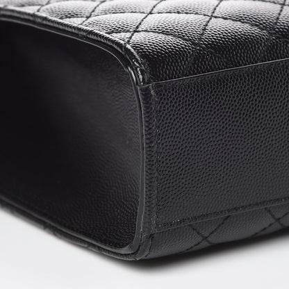 Saint Laurent Grain De Poudre Textured Mixed Matelasse Large Triquilt Monogram Satchel Black 9 of 10