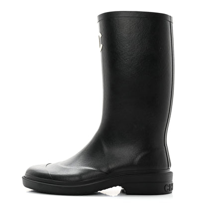 Chanel Caoutchouk CC High Boots 39 Black 1 of 8
