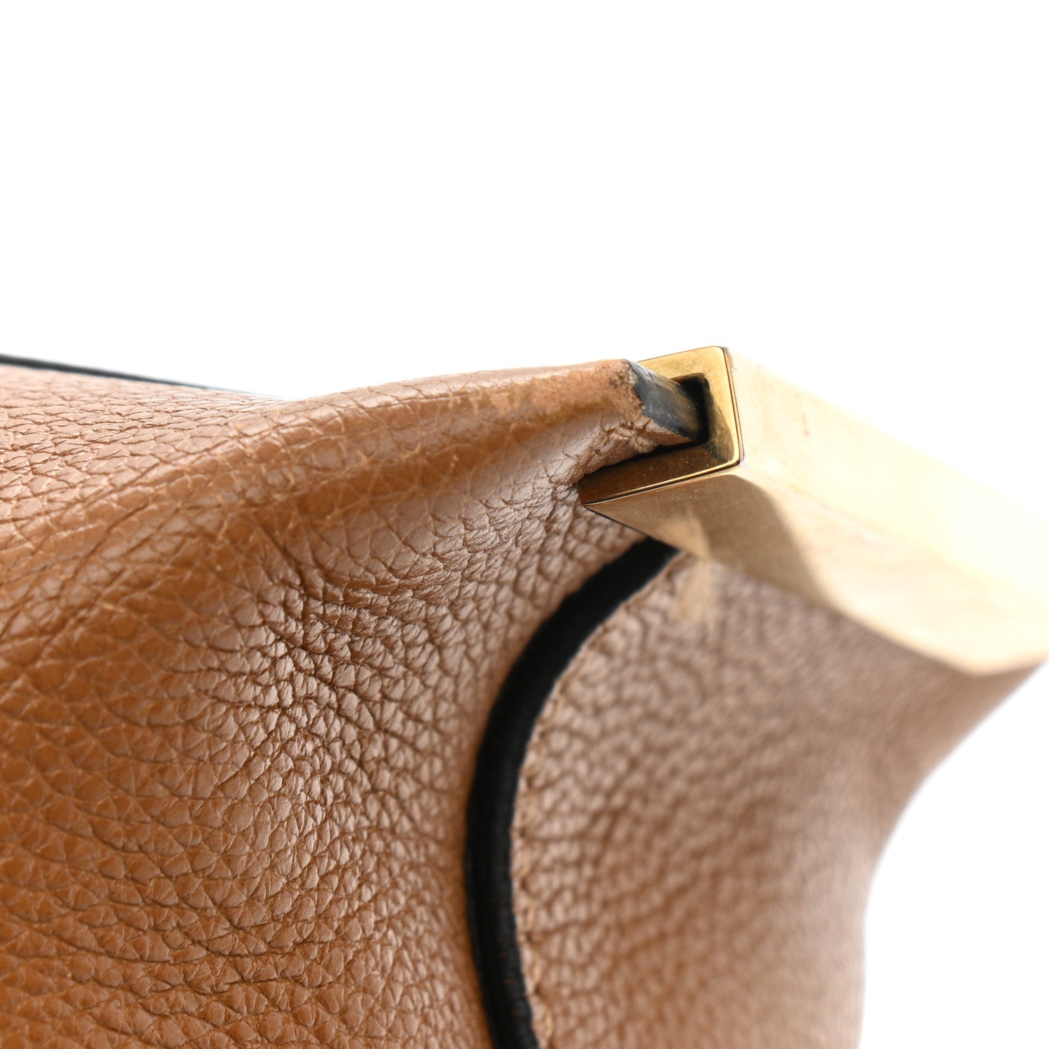 Chloe Calfskin Medium Clare Top Handle Bag Tan Black 20 of 21