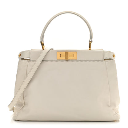Fendi Nappa Medium Peekaboo Iconic Satchel White 1 of 13