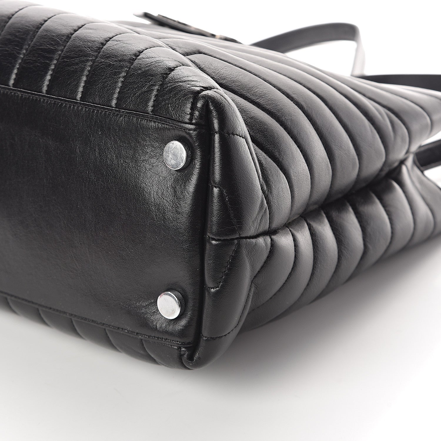 Saint Laurent Calfskin Y Quilted Monogram Large Loulou Shopper Black 8 of 8