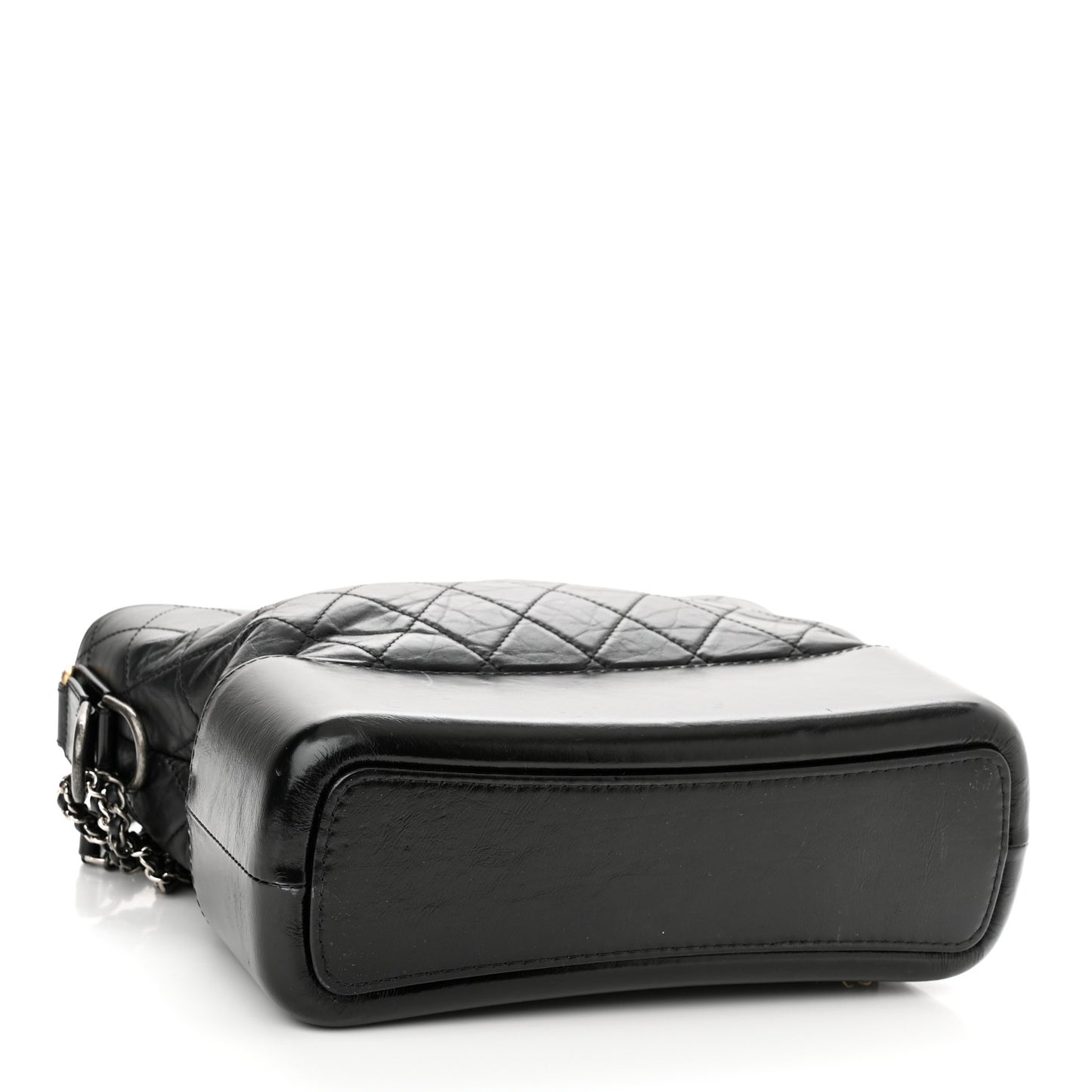Aged Calfskin Quilted Medium Gabrielle Hobo Black