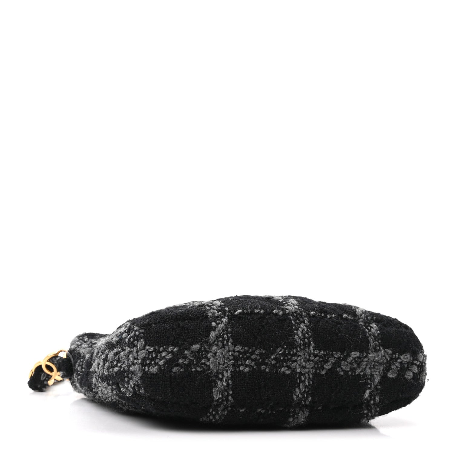 Chanel Cashmere Tweed Quilted CC Links Hobo Black Grey 4 of 11