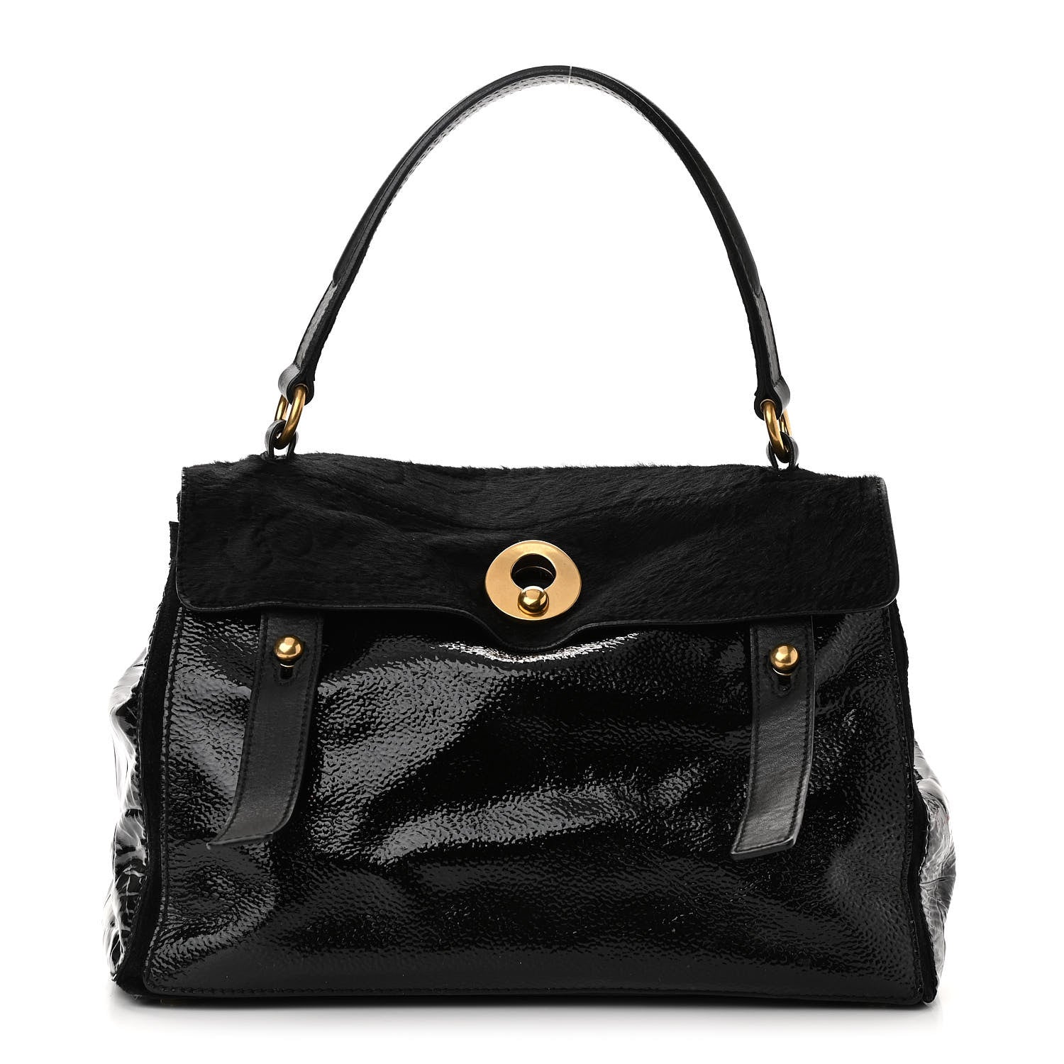 Saint Laurent Pony Hair Patent Medium Muse Two Black 1 of 15