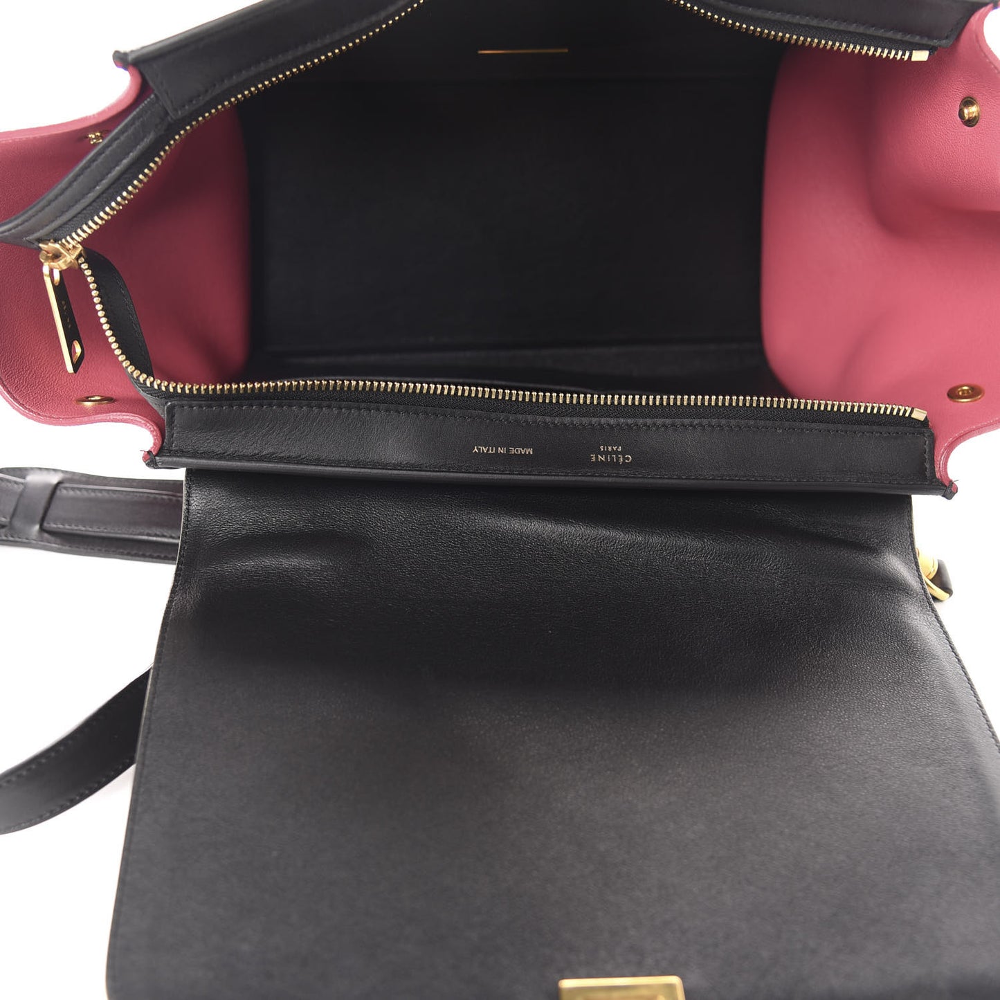 Smooth Calfskin Suede Medium Tri-Color Trapeze Pink