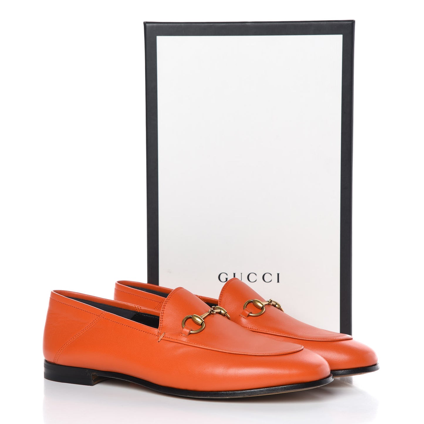 Lambskin Womens Brixton Horsebit Loafers 39.5 Deep Orange