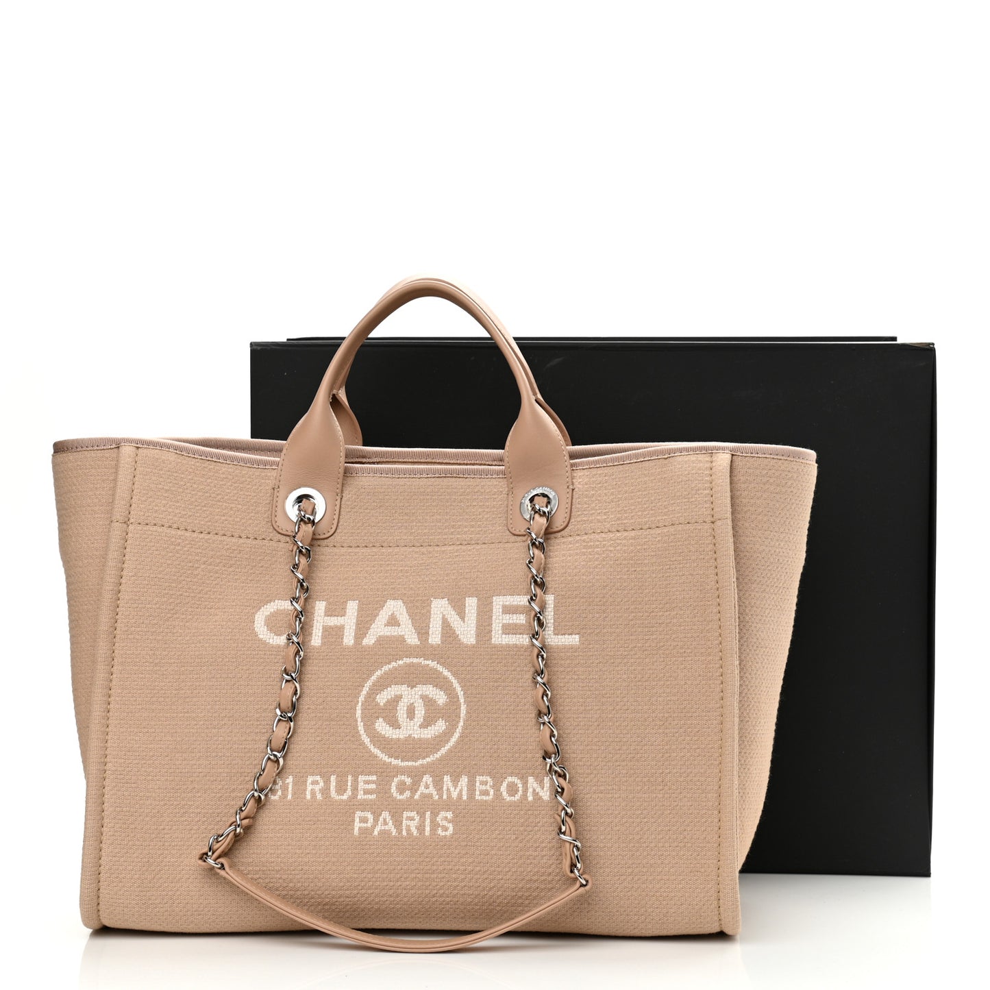 Mixed Fibers Medium Deauville Tote Beige