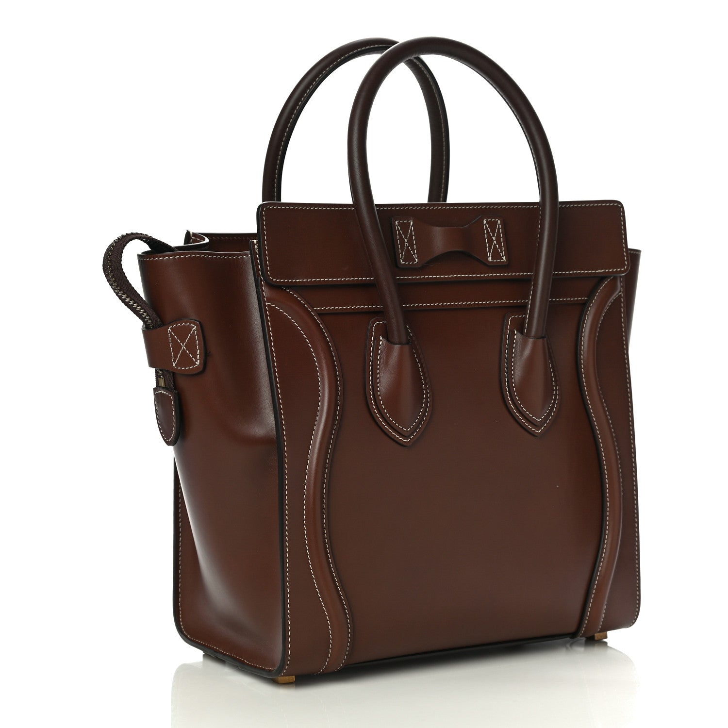 Celine Satinated Natural Calfskin Micro Luggage Dark Brown 3 of 9