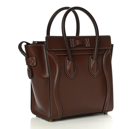Celine Satinated Natural Calfskin Micro Luggage Dark Brown 3 of 9