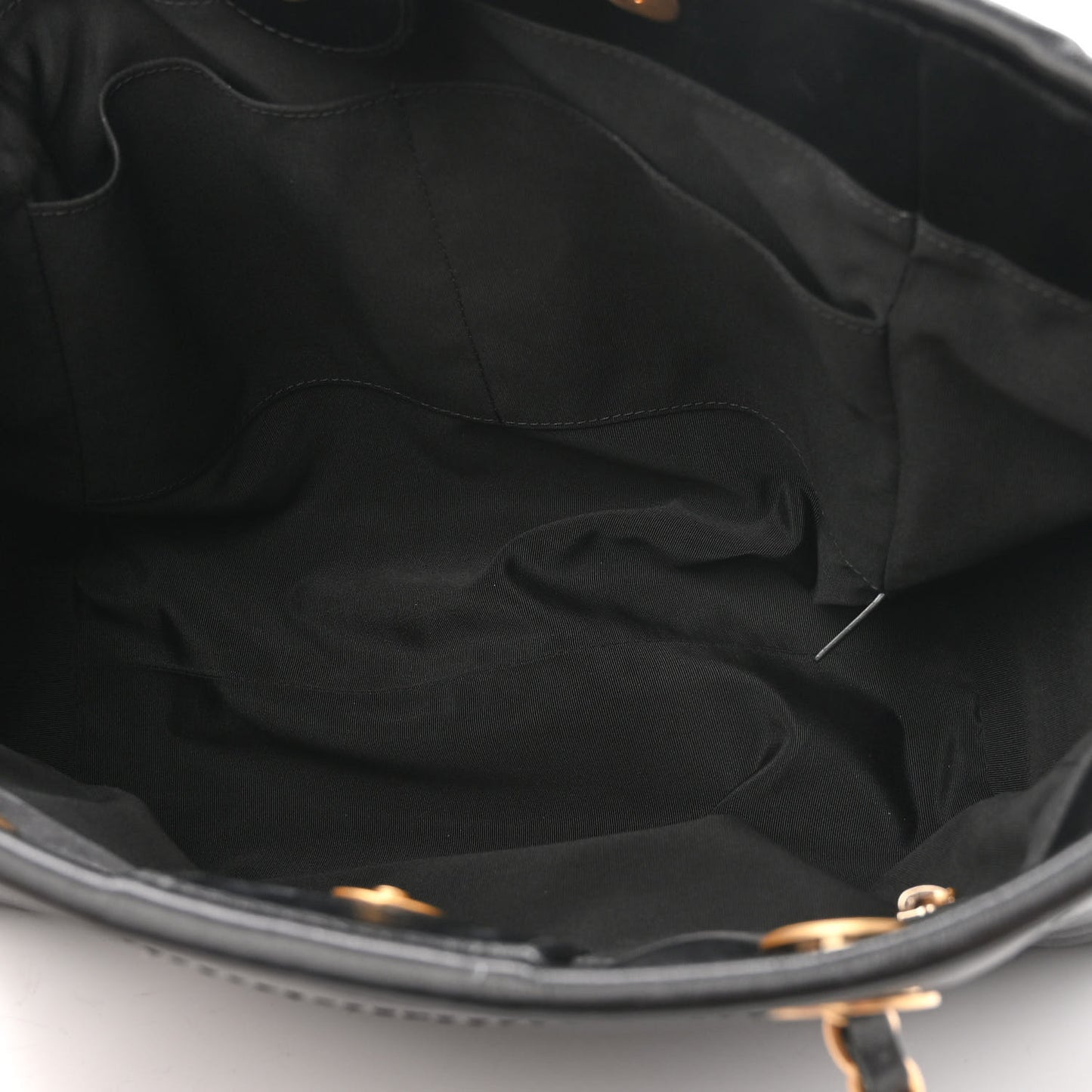 Aged Calfskin Small Charms Deauville Tote Black