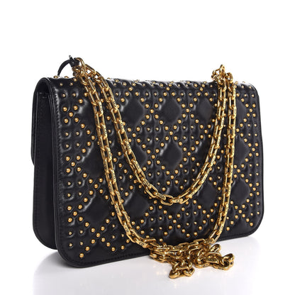 Christian Dior Lambskin Cannage Studded Large Dioraddict Flap Bag Black 3 of 8