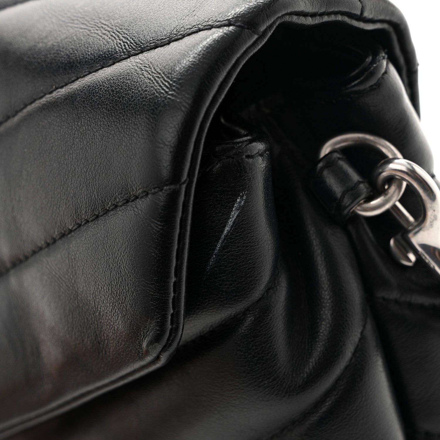 Saint Laurent Calfskin Y Quilted Monogram Toy Loulou Crossbody Bag Black 12 of 13