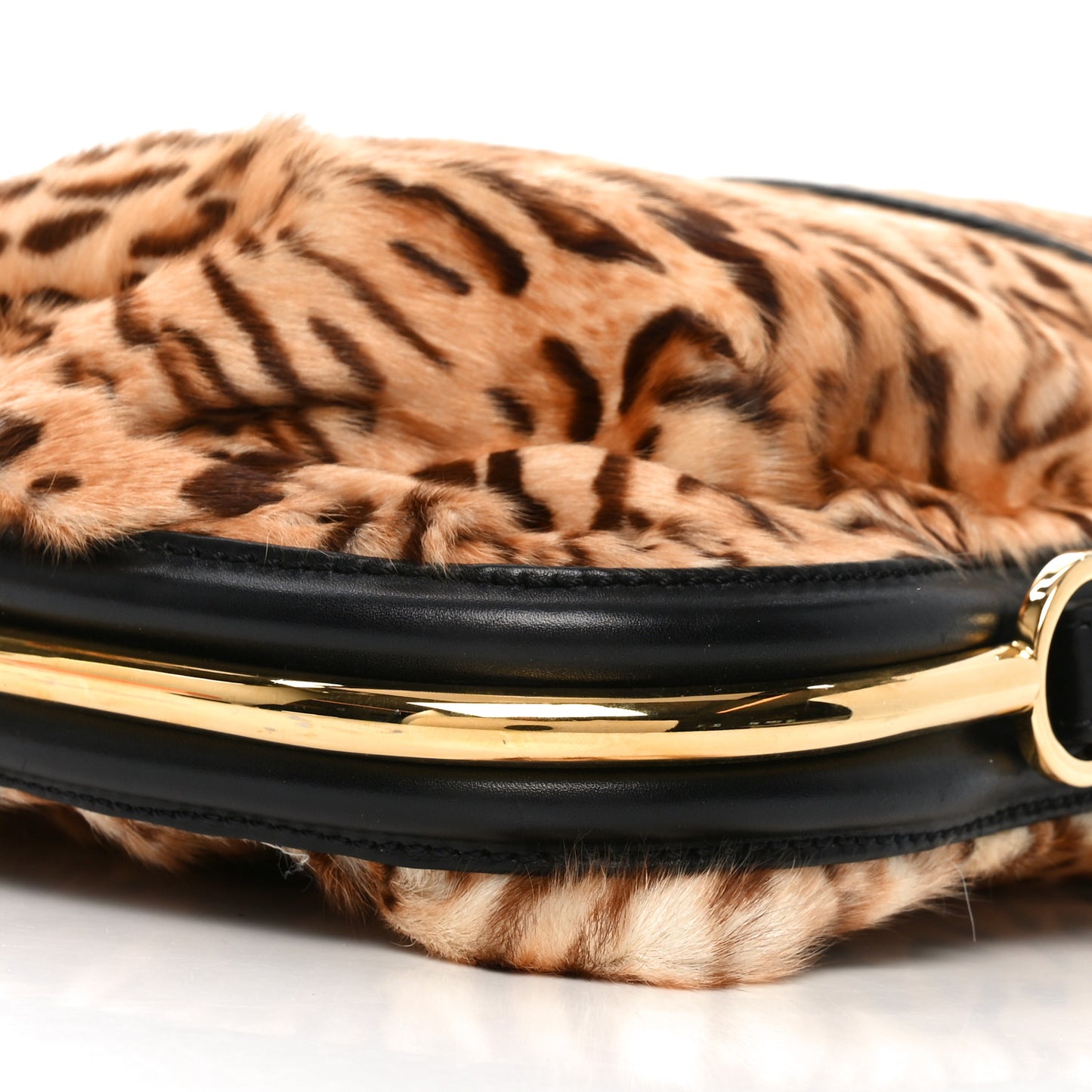 Wildcat Print Pony Hair Ayse Hobo Black