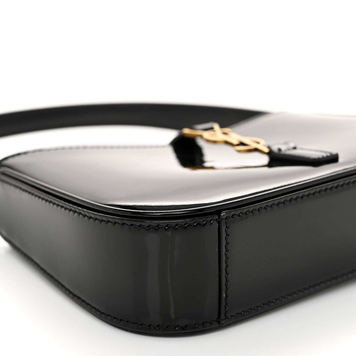 Patent Calfskin Le 5 A 7 Mini Hobo Black