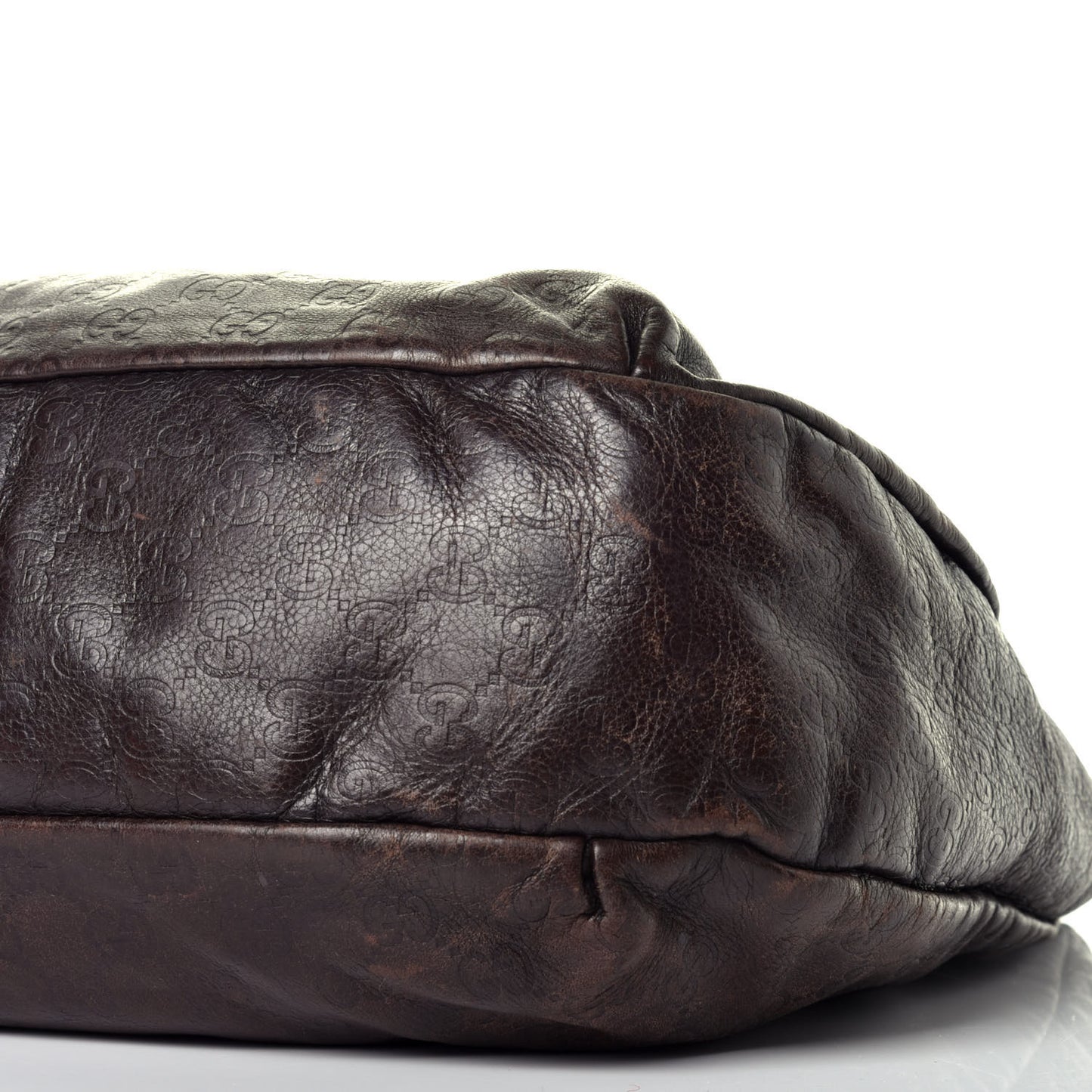 Guccissima Large New Ladies Web Hobo Dark Brown