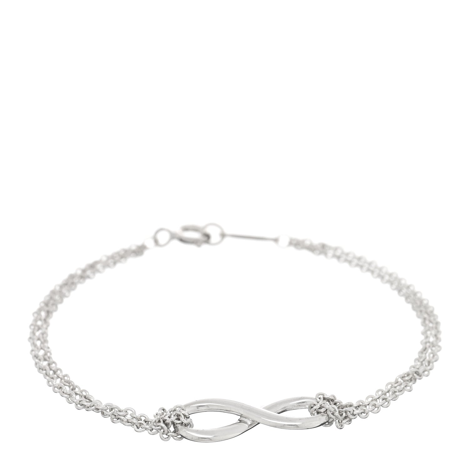 Tiffany Sterling Silver Infinity Double Chain Bracelet 1 of 3
