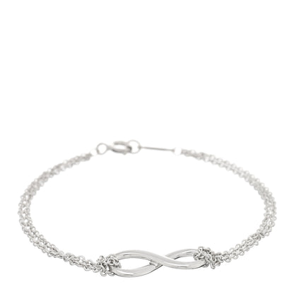Tiffany Sterling Silver Infinity Double Chain Bracelet 1 of 3