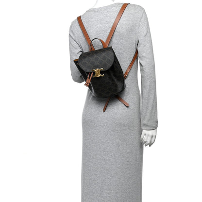 Celine Triomphe Canvas Calfskin Bonnie Backpack Tan 2 of 10