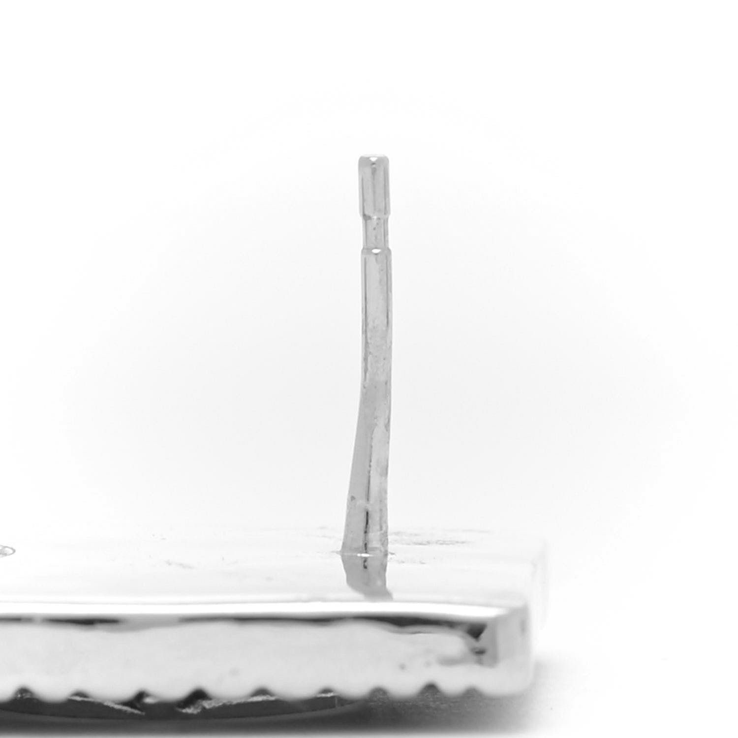 Chanel Metal Crystal Cha-Nel Logo Drop Earrings Silver 4 of 7