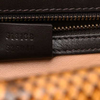 Gucci Snakeskin Crystal Web Crystal Medium Linea Top Handle Bag Acacio Honey 8 of 12