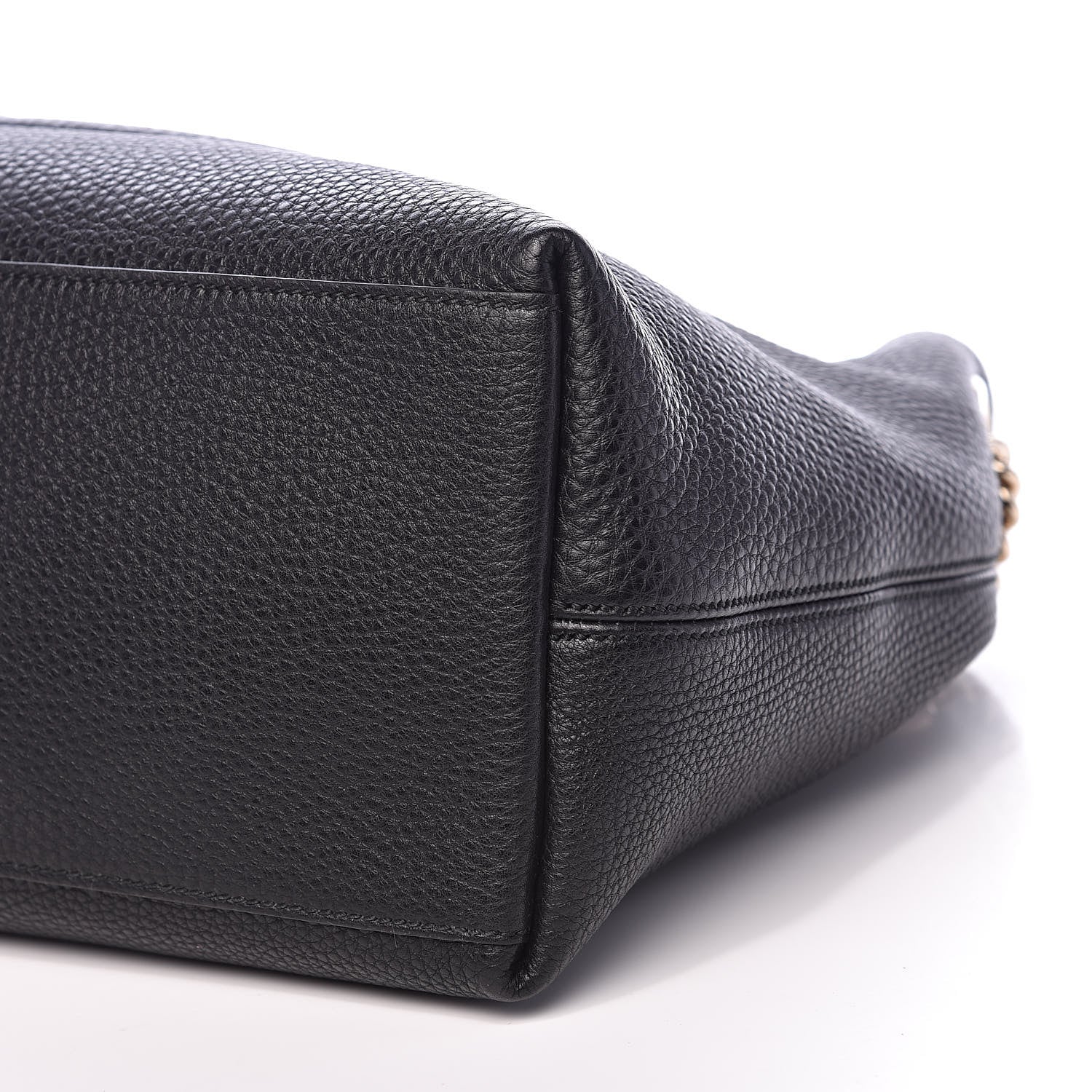 Gucci Pebbled Calfskin Medium Soho Chain Shoulder Bag Black 9 of 10