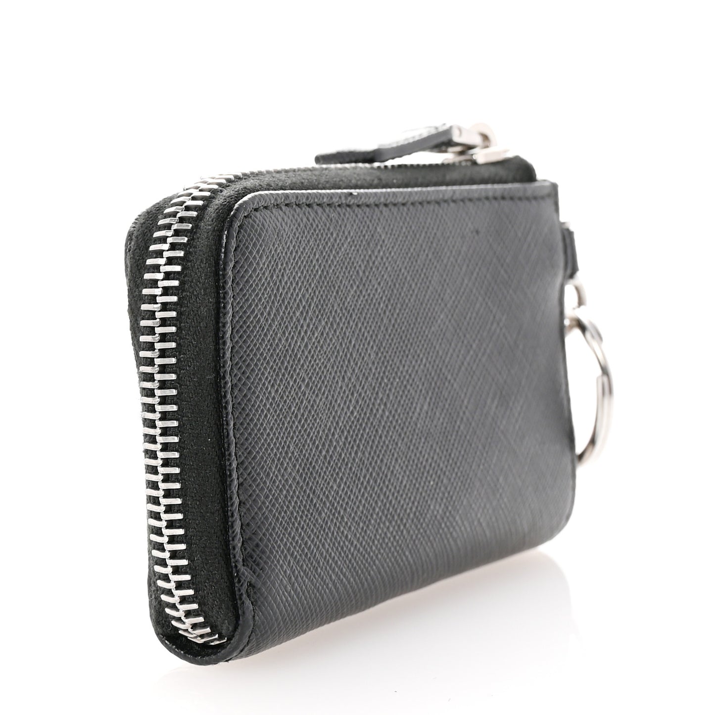 Saffiano Metal Triangle Key Pouch Black