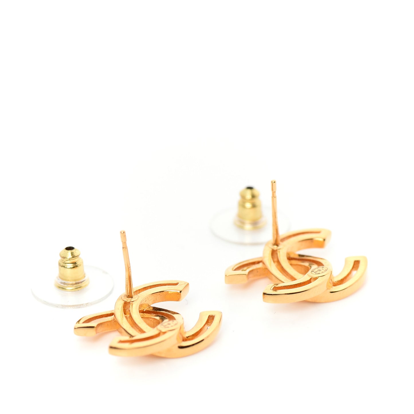 Metal Obazine CC Earrings Gold