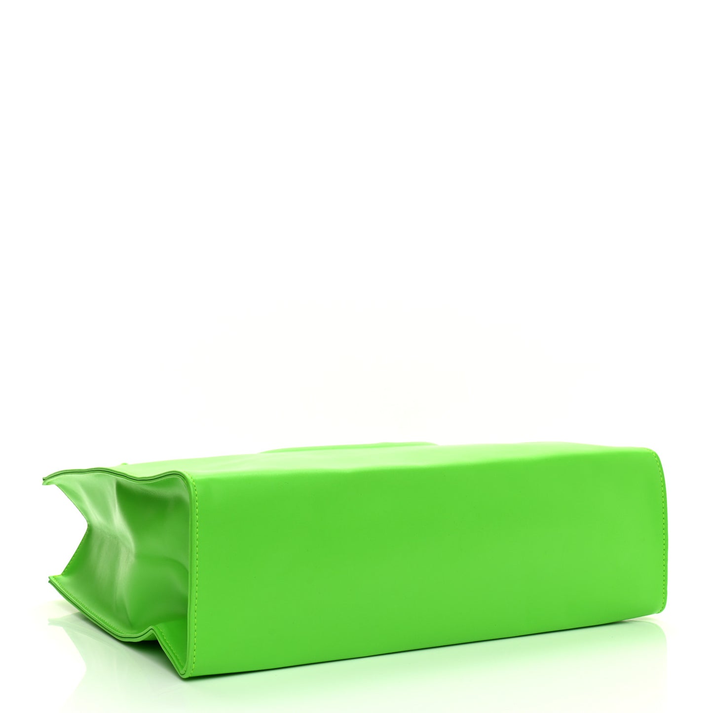 Vegan Leather Medium Shopping Bag Highlighter Green